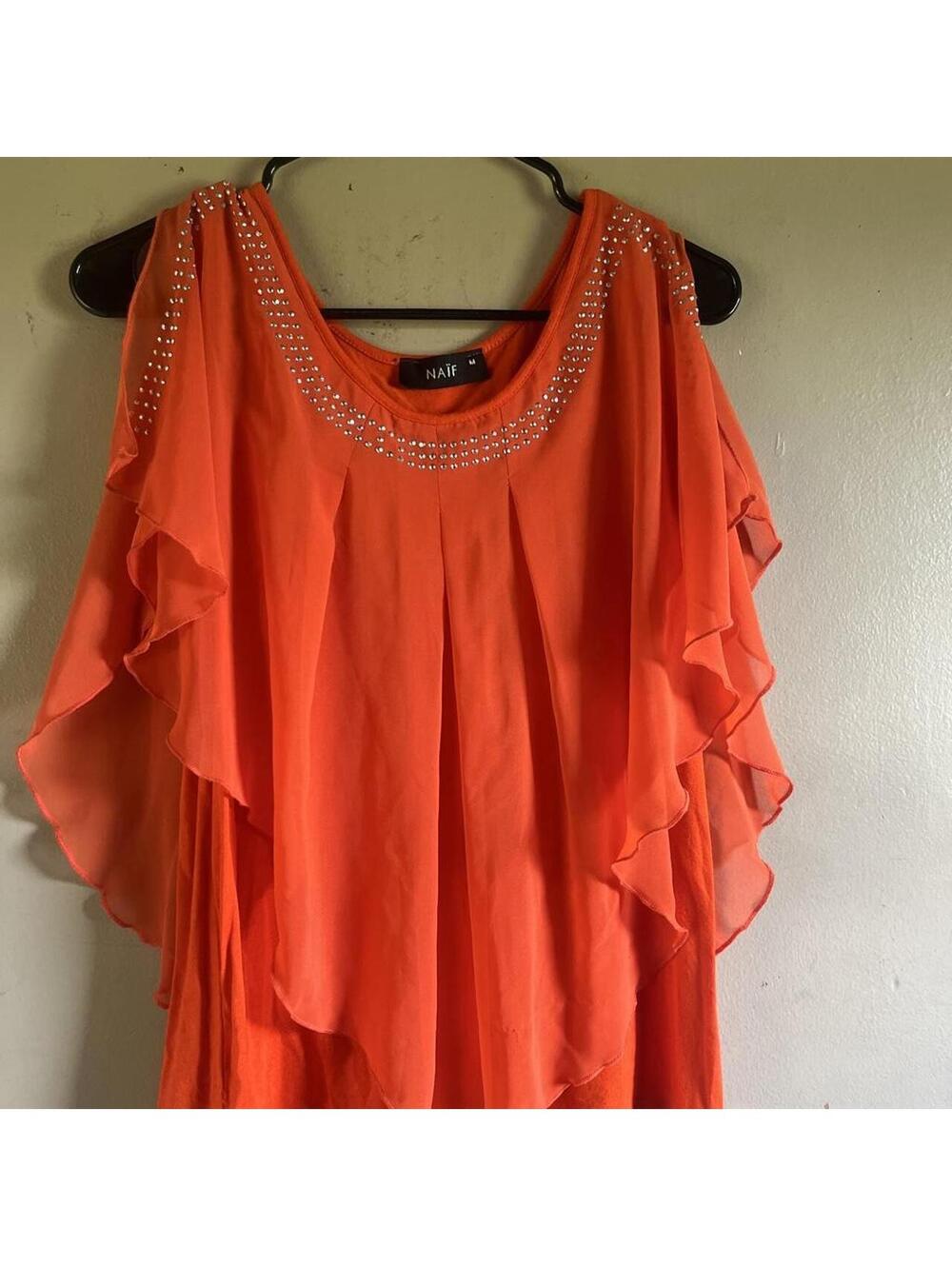 NAIF Women's Orange and Red Blous